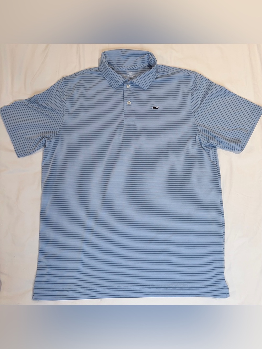 Vineyard Vines Blue Stripe Performance Polo Sz XL 18 EUC